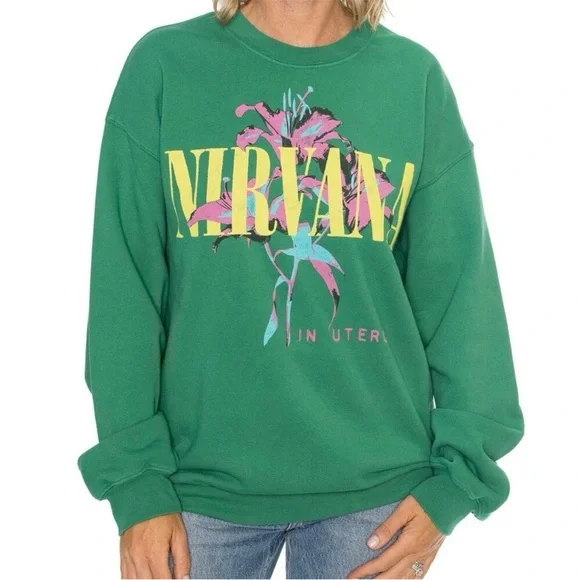 DAYDREAMER Nirvana Lilies Boyfriend Crew Size XS NWT MSRP $158 - Picture 6 of 8